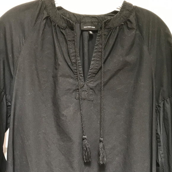 Who What Wear blk cotton dress w/ openwork sleeves - Picture 5 of 8